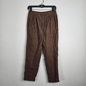 Womens Brown Linen Draw String Pants Size Large